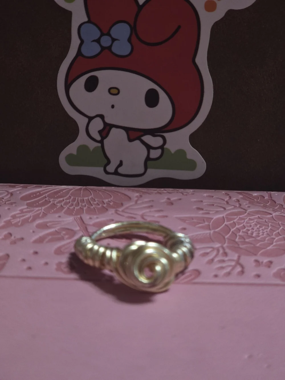 Hand Made Gold-Tone Rose Copper Ring